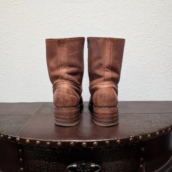 Frye Vintage Short Chestnut Brown Leather Campus Boot size 8 - Picture 9 of 12